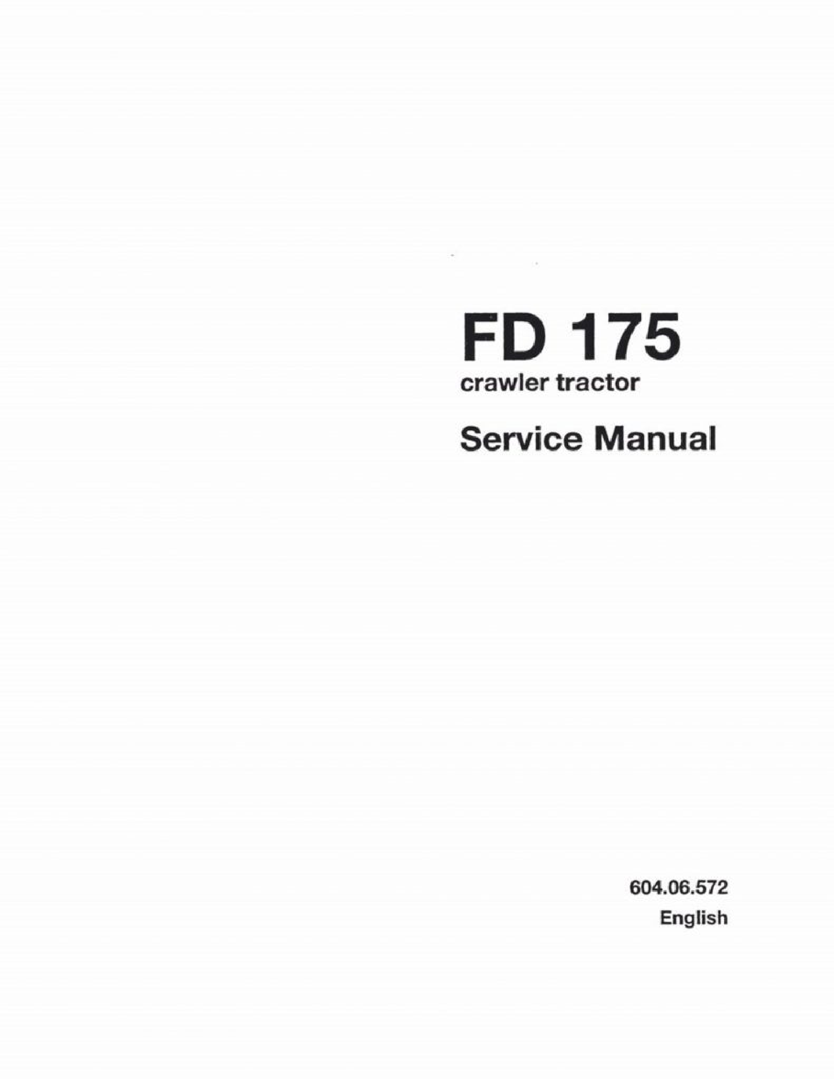 Fiat-Allis 175 FD Crawler Tractor manual