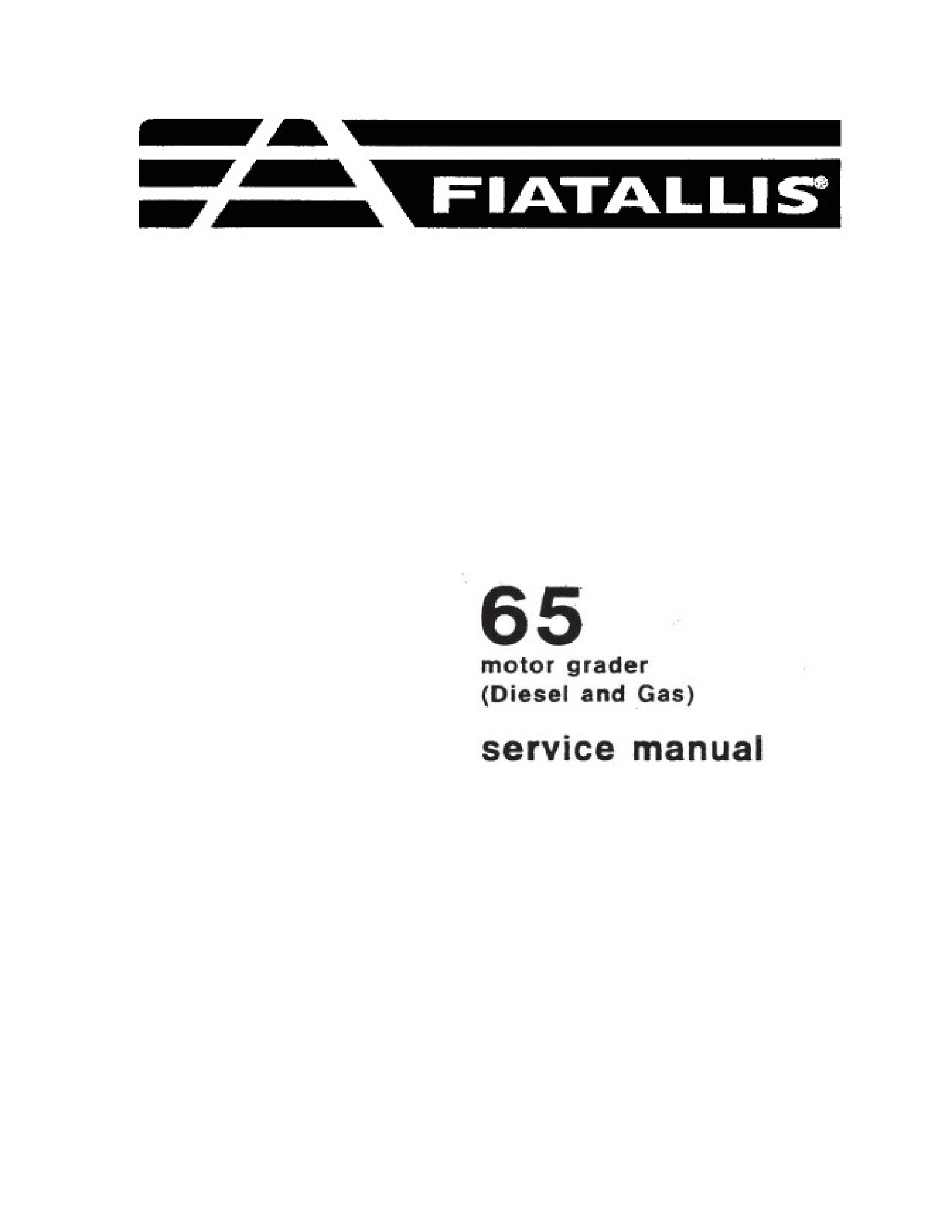 Fiat-Allis 65 Motor Grader manual