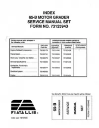 Fiat-Allis 65-B Motor Grader Service Repair Manual preview