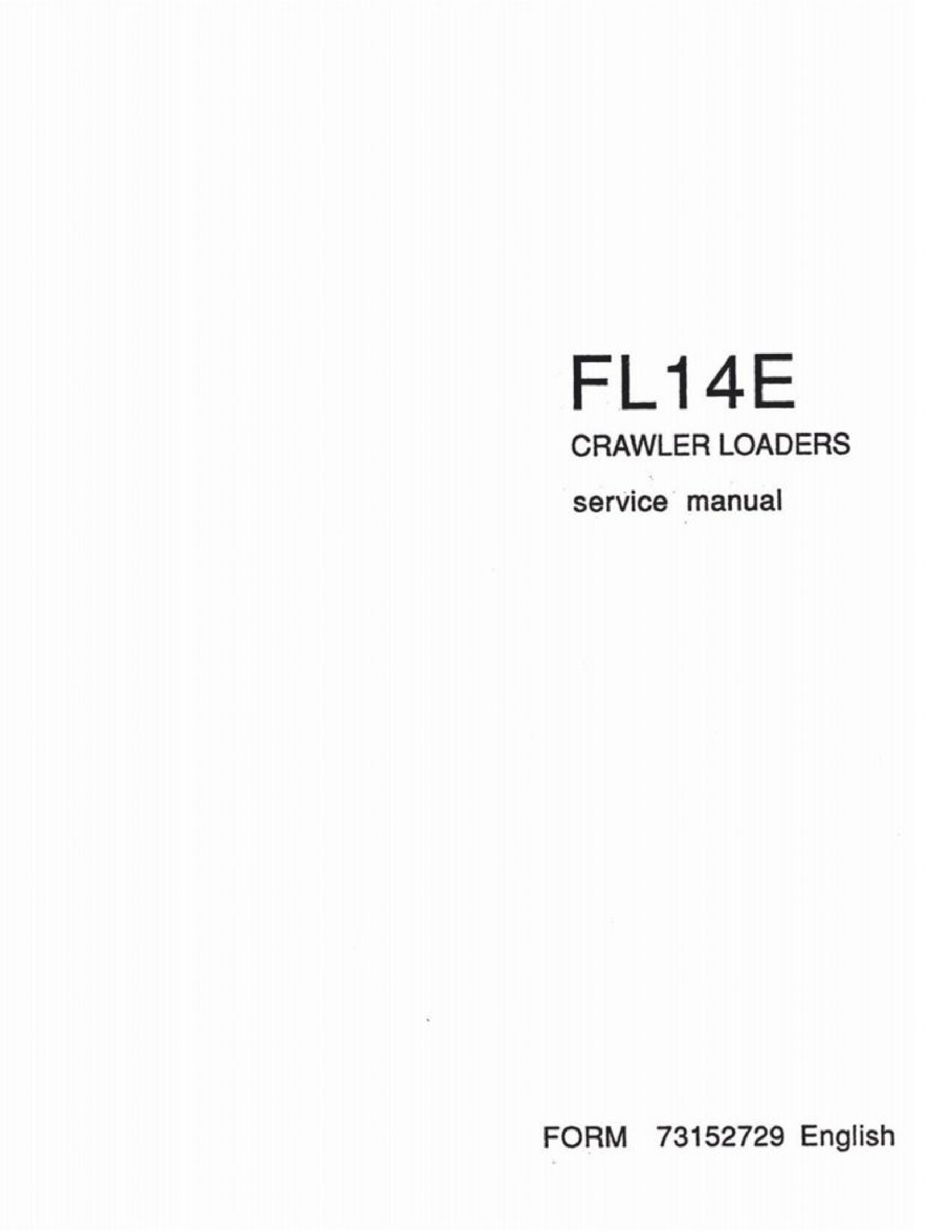 Fiat-Allis FL14E Crawler Loader manual
