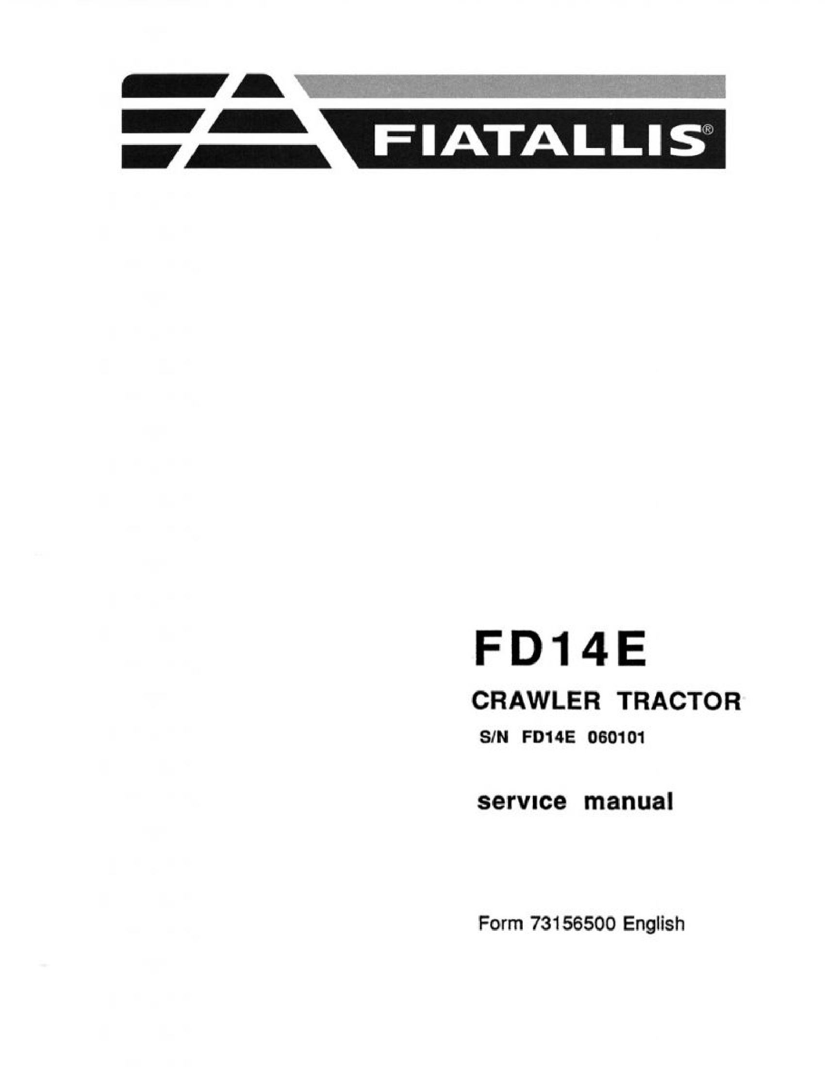 Fiat-Allis 14E FD Crawler Tractor manual