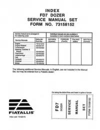 Fiat-Allis FD7 Dozer Service Repair Manual preview