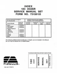 Fiat-Allis 10C Dozer Service Repair Manual preview