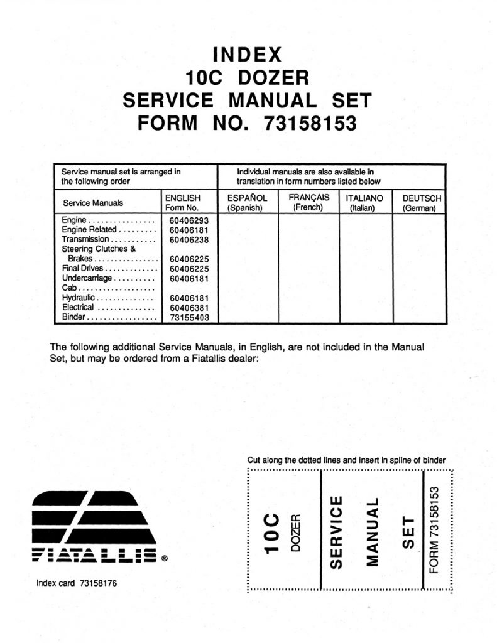 Fiat-Allis 10C Dozer manual