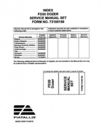 Fiat-Allis FD20 Dozer Service Repair Manual preview