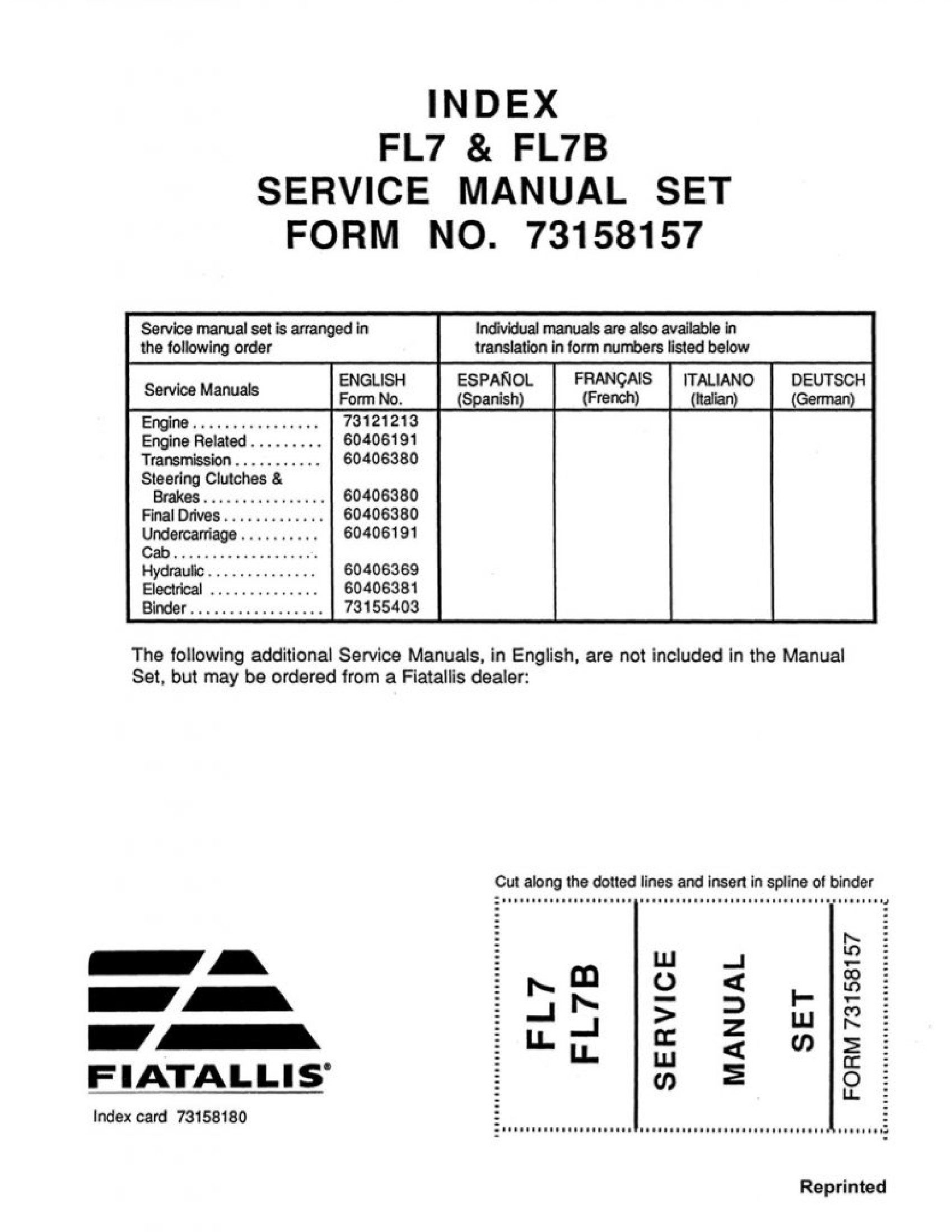 Fiat-Allis FL7 Dozer manual