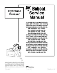 Bobcat 1250/1250X/1560/2500/2560/2570/3500/3560/3570/5060/5500/6560 Hydraulic Breaker Service Repair Workshop Manual preview