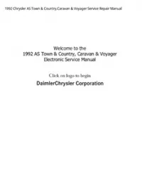 1992 Chrysler AS Town & Country Caravan & Voyager Service Repair Manual preview