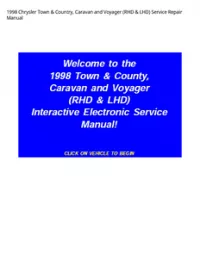 1998 Chrysler Town & Country  Caravan and Voyager (RHD & LHD) Service Repair Manual preview