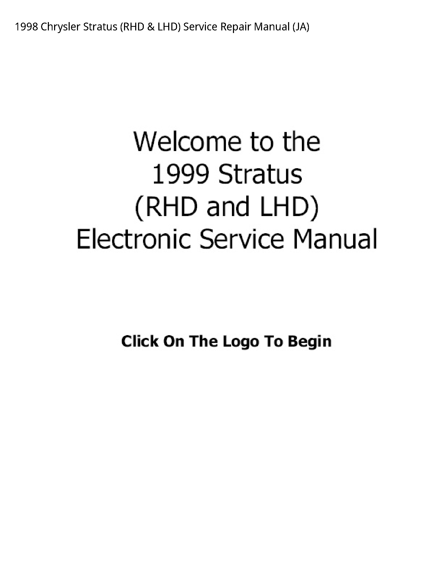 Chrysler Stratus (RHD LHD) manual