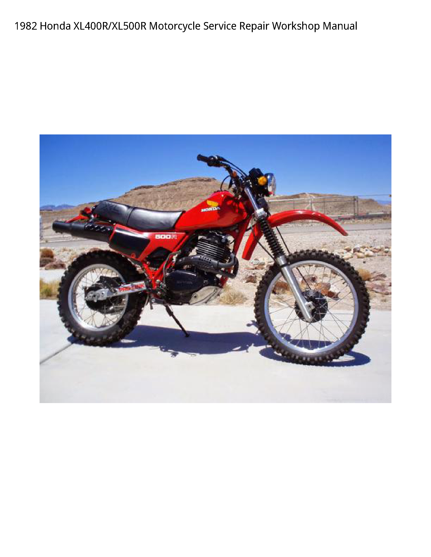 Honda XL400R Motorcycle manual