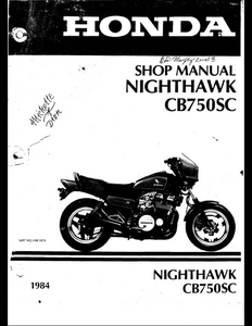 Honda CB750SC Nighthawk Motocycle manual
