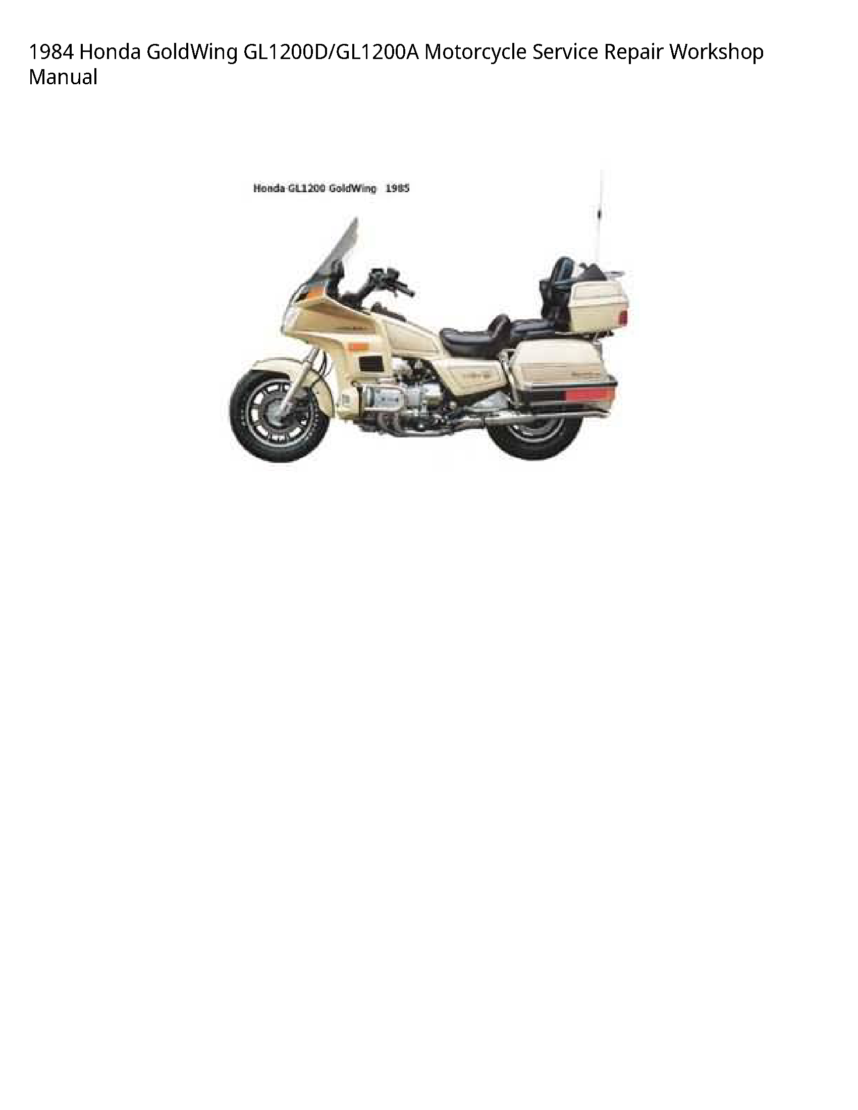 Honda GL1200D GoldWing Motorcycle manual