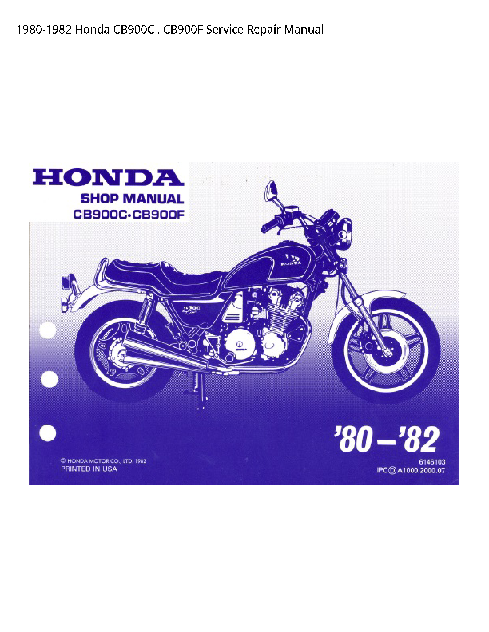 Honda CB900C  manual
