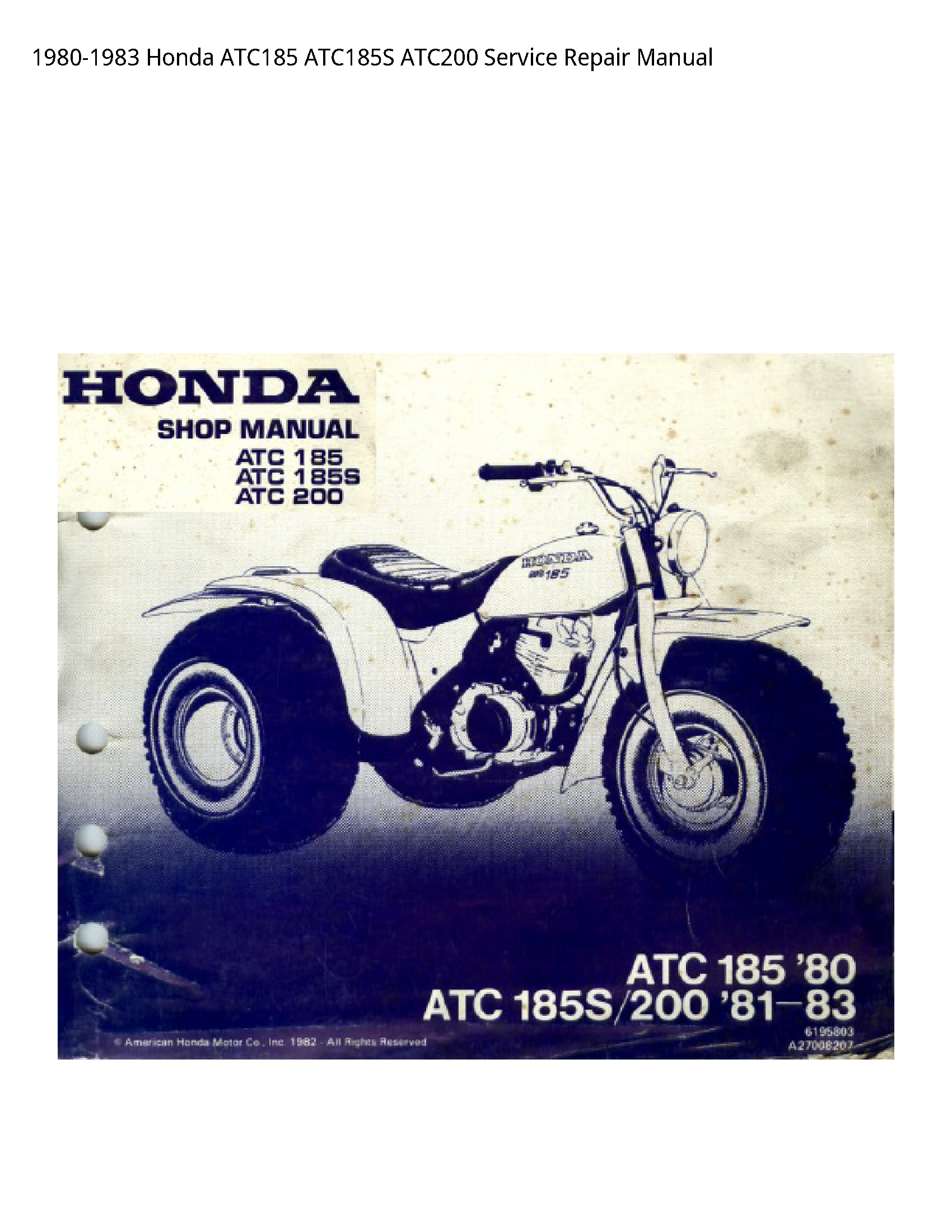 Honda ATC185  manual