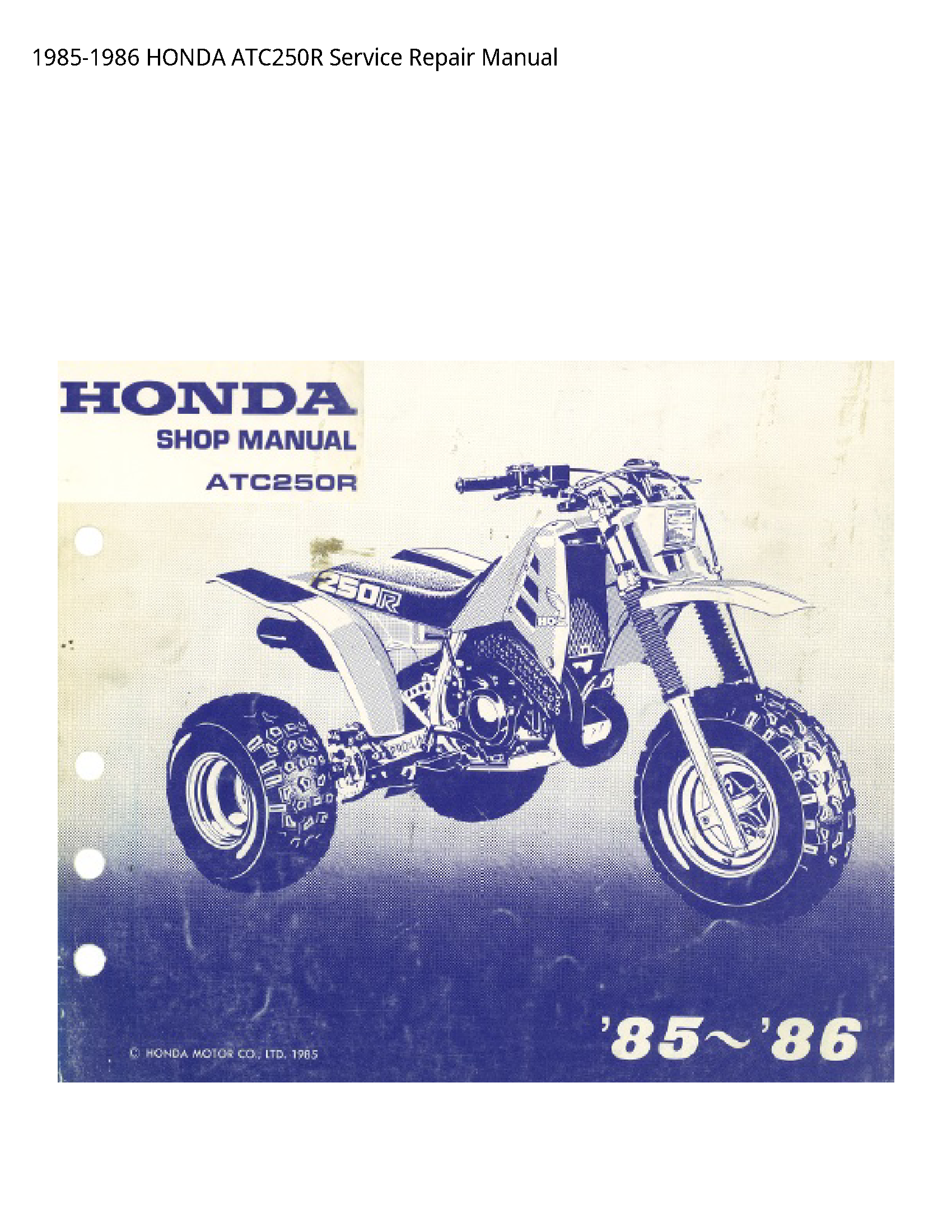 Honda ATC250R  manual