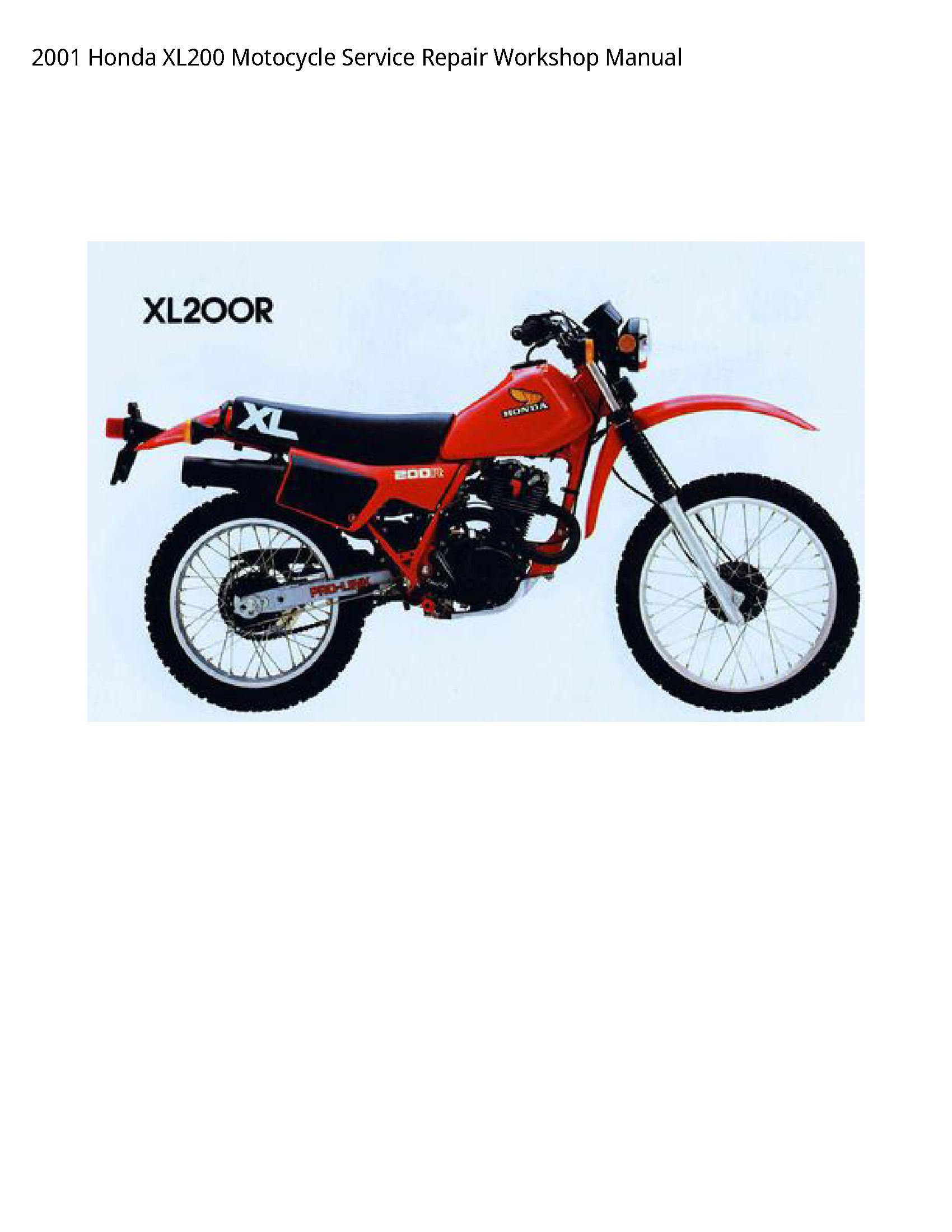 Honda XL200 Motocycle manual
