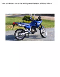 1986-2001 Honda Transalp 600 Motorcycle Service Repair Workshop Manual preview