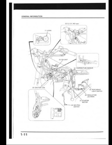 Honda NX250 Motocycle manual pdf