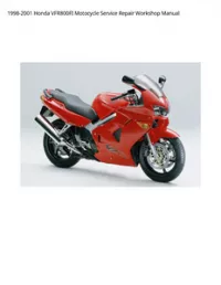 1998-2001 Honda VFR800FI Motocycle Service Repair Workshop Manual preview
