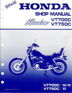 Honda VT700C Motocycle manual