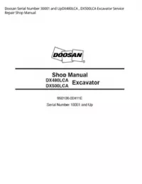 Doosan Serial Number 30001 and UpDX480LCA   DX500LCA Excavator Service Repair Shop Manual preview