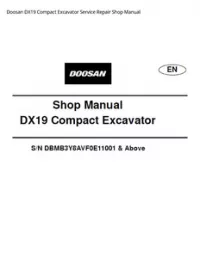 Doosan DX19 Compact Excavator Service Repair Shop Manual preview