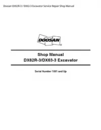 Doosan DX62R-3 / DX63-3 Excavator Service Repair Shop Manual preview