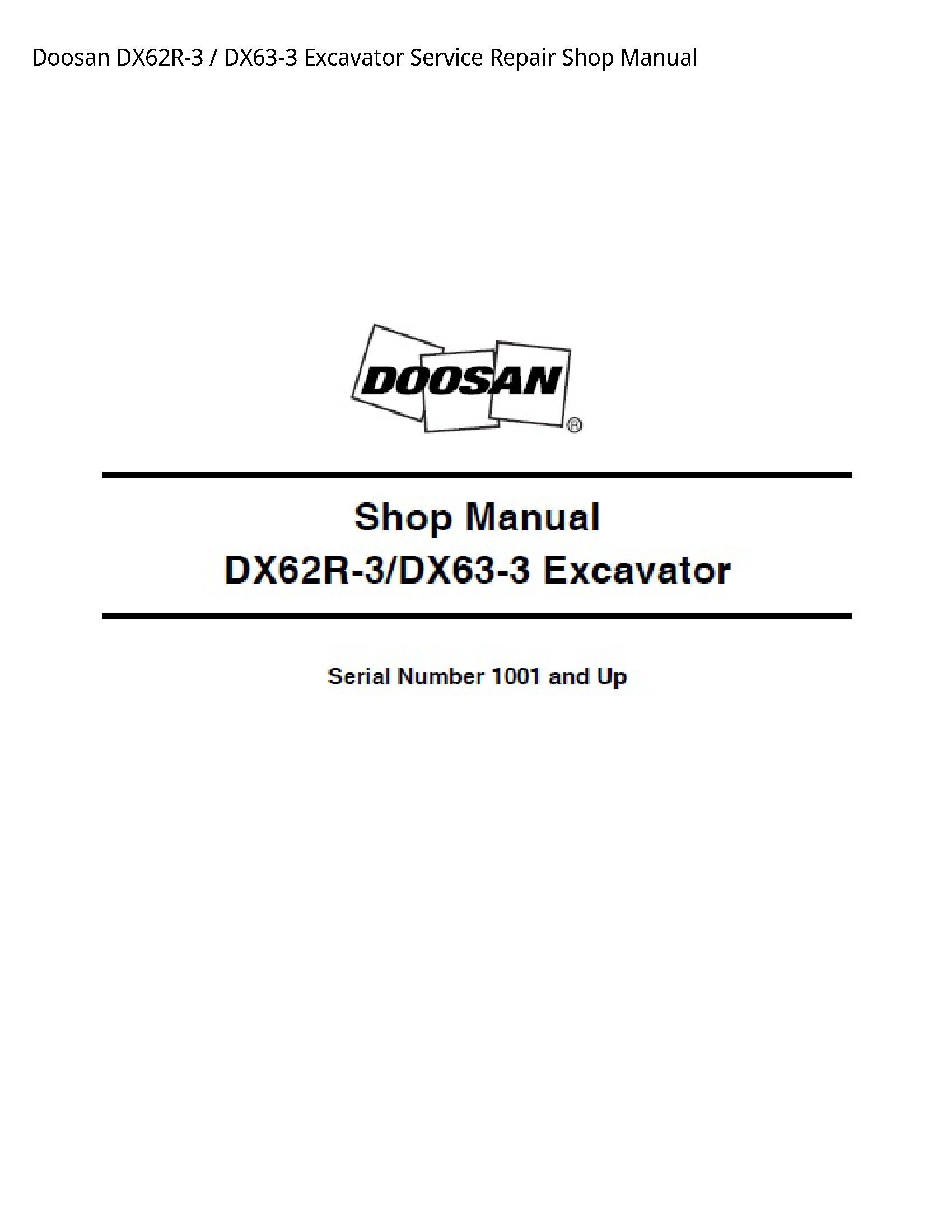 Doosan DX62R-3 Excavator manual