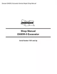 Doosan DX85R-3 Excavator Service Repair Shop Manual preview