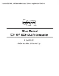 Doosan DX140R   DX140LCR Excavator Service Repair Shop Manual preview