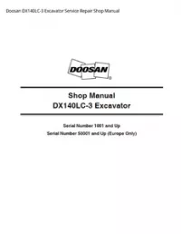 Doosan DX140LC-3 Excavator Service Repair Shop Manual preview
