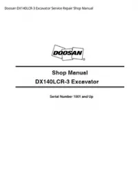 Doosan DX140LCR-3 Excavator Service Repair Shop Manual preview