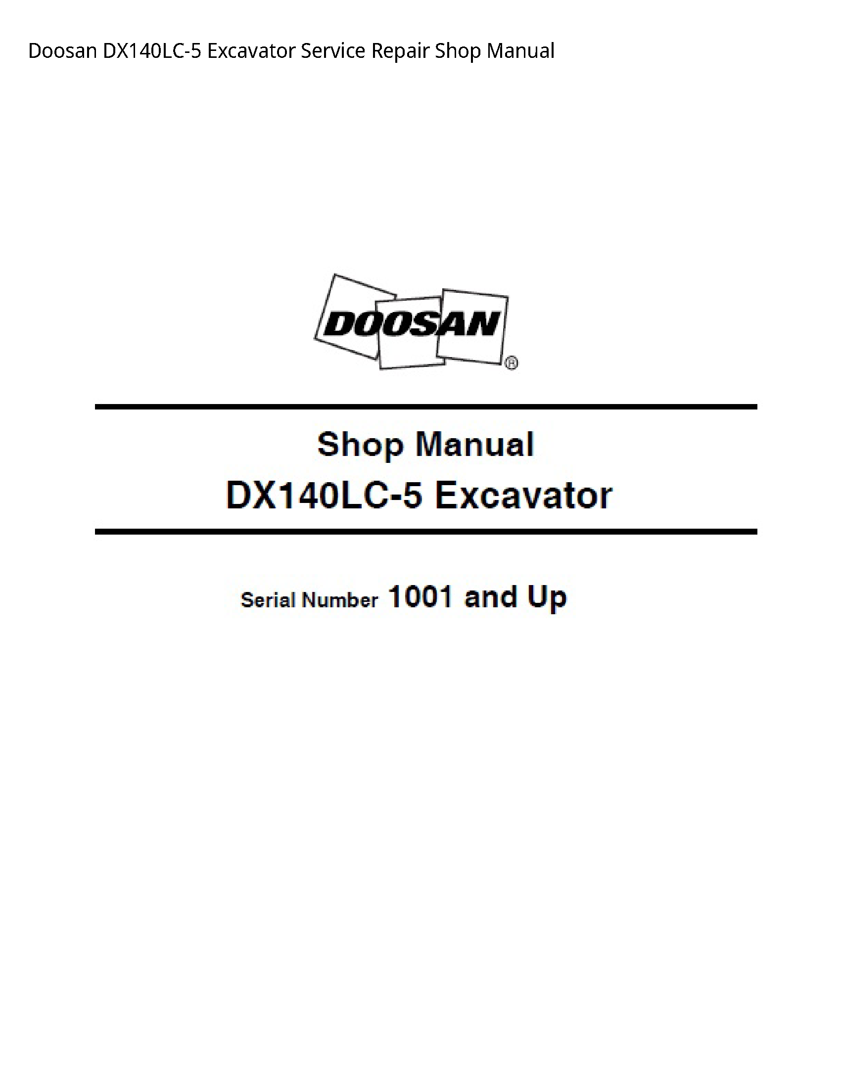 Doosan DX140LC-5 Excavator manual