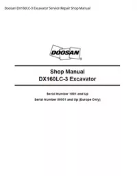 Doosan DX160LC-3 Excavator Service Repair Shop Manual preview