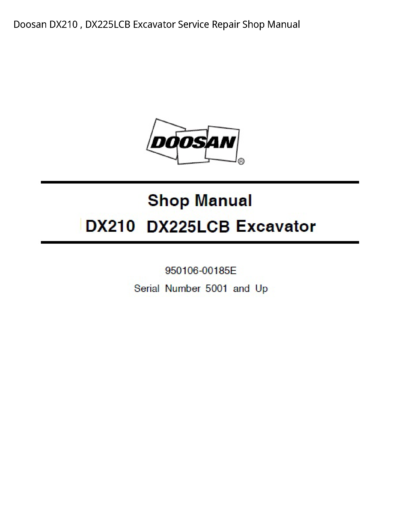Doosan DX210 Excavator manual