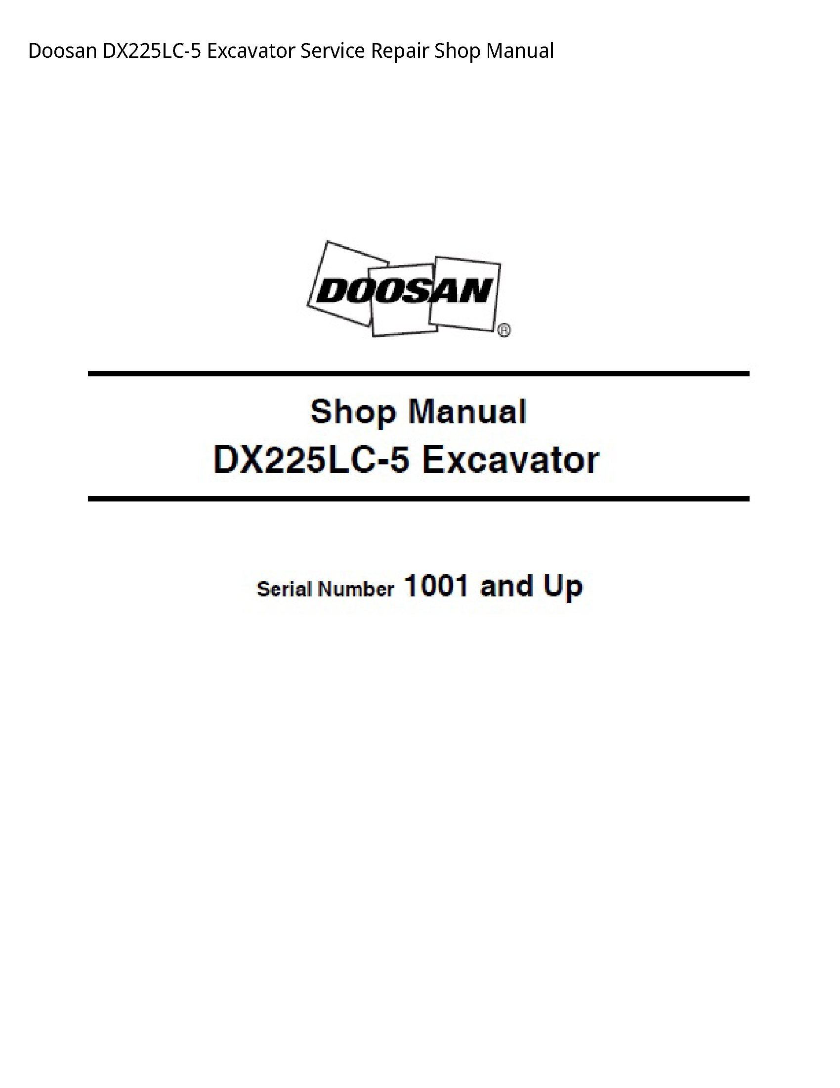 Doosan DX225LC-5 Excavator manual