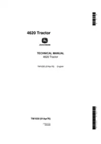 John Deere 4620 Tractor Techninal Repair Service Manual - TM1030 preview