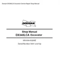 Doosan DX340LCA Excavator Service Repair Shop Manual preview
