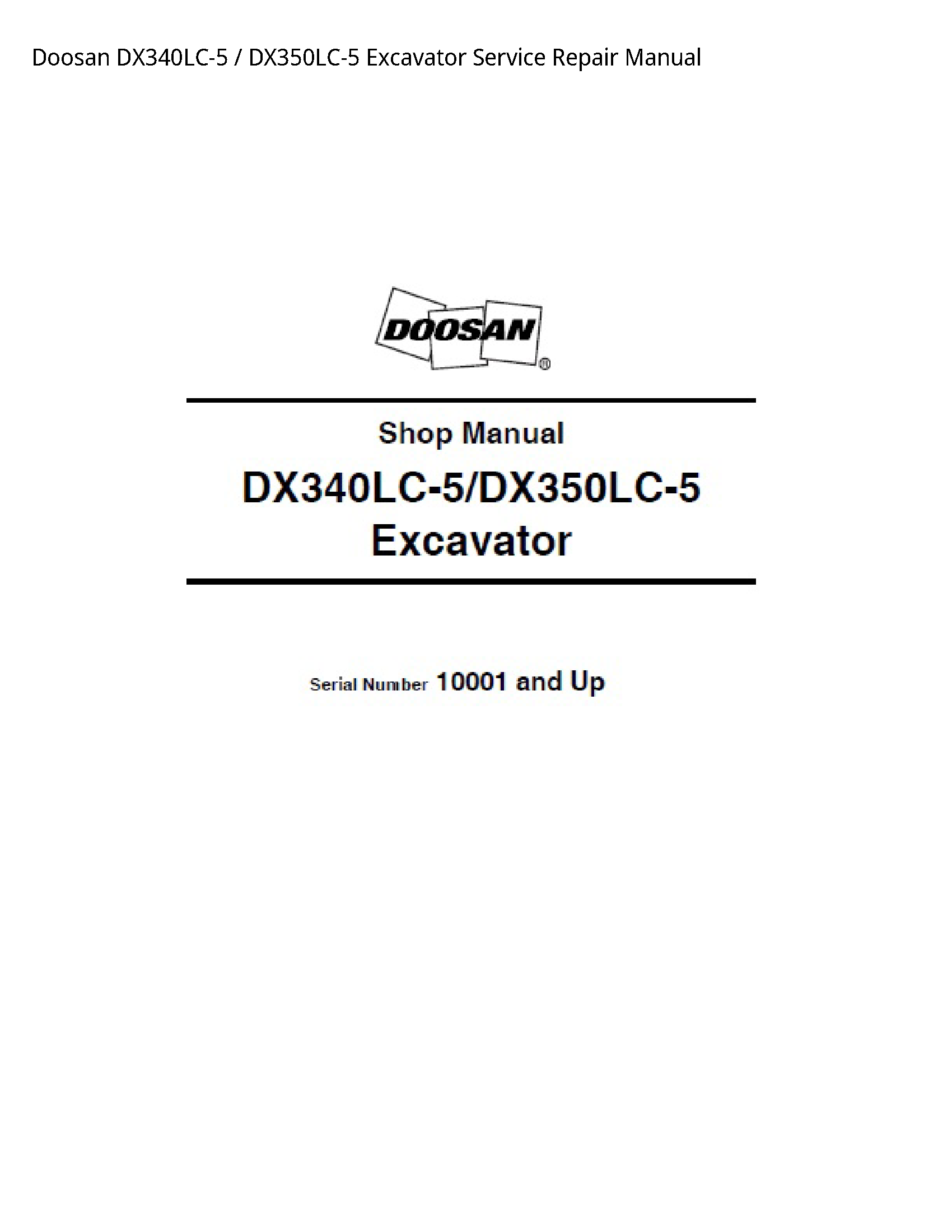 Doosan DX340LC-5 Excavator manual
