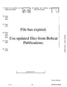 Bobcat S750 Skid-Steer Loader manual pdf