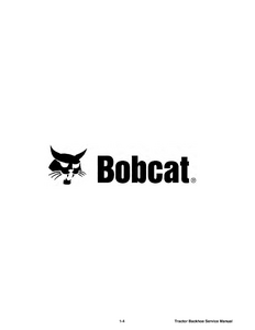 Bobcat 8TB Tractor Backhoe service manual