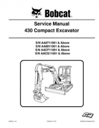 Bobcat 430 Mini Excavator Service Repair Workshop Manual AA8711001-AACG11001 preview