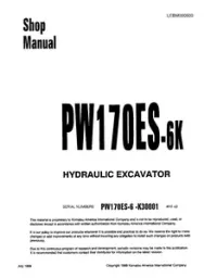 KOMATSU PW170ES-6K HYDRAULIC EXCAVATOR SERVICE REPAIR MANUAL (S/N: K30001 & up) preview