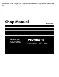 Komatsu PC78US-10 Hydraulic Excavator Service Repair Shop Manual (30001 and up) preview