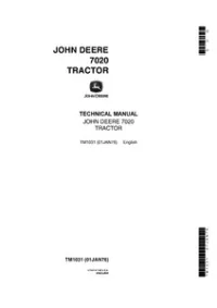 John Deere 7020 Tractor Techninal Repair Service Manual - TM1031 preview