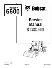 2009 Bobcat Toolcat 5600 Service Repair Workshop Manual(6902819) preview