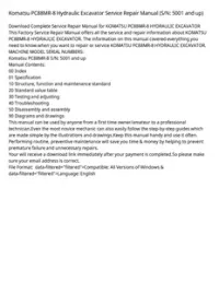 Komatsu PC88MR-8 Hydraulic Excavator Service Repair Manual (S/N: 5001 and up) preview