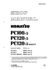Komatsu PC100-5   PC120-5   PC120-5 Mighty Hydraulic Excavator Service Repair Manual preview