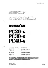Komatsu PC20-6 PC30-6 PC40-6 Hydraulic Excavator Service Repair Manual (S/N: 24001 and up   10001 and up) preview